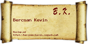 Bercsan Kevin névjegykártya